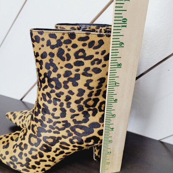 Steve Madden Alston-L Leopard Women's Sz 8 Print Cow Hair Upper Ankle Boots 10PT - Picture 5 of 9
